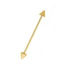 Piercing Bastao Transversal Dourado Bolinha Spyke Aço Cirurgico