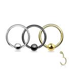 Piercing Captive Clicker Segmento Aço Cirúrgico Ouro PVD CorBlackTamanho8mm M