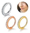 Piercing Cartilagem Nariz Argola Dourado Pedra Zirconia