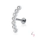 Piercing Cluster Zirconias Flores Prata 925 Hélix Conch