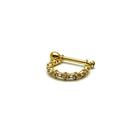 Piercing Conch Ouro 18k Pino e Argola Com Pedras Brancas F08K130