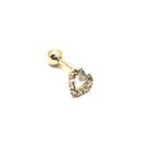 Piercing Coração Brilhantes de Zircônia 6 milímetros Ouro 18K 21373 K040