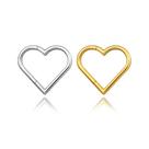 Piercing Coração Clicker Titânio G23 Ouro PVD 8mm Cor:Dourado