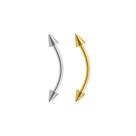 Piercing Curvo Spike Titânio G23 Ouro PVD CorDouradoTamanho10mm G