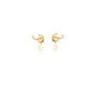 Piercing d com Cristal Morganita e Gota Banhado a Ouro