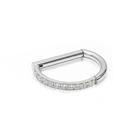 Piercing D Ring Articulado em Titânio com Zircônias Cravejadas