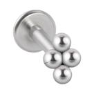 Piercing De Aço Cirúrgico Prateado Com Cristais Em Cluster, Base Plana, Para Hélice, Tragus E
