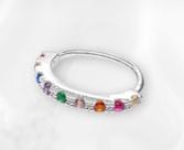 Piercing de argola cravejada zirconias coloridas1 Prata 925 - FOR GIFT STORE