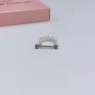 Piercing de furo argola duas fileiras cravejadas prata 925