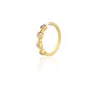 Piercing de furo piuka argola torção 8mm nay pontos de luz zircônias dourado
