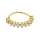 Piercing de furo piuka jenna argola torção 8mm zircônias dourado