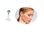 Piercing De Helix Tragus Labrete Siliconte Ponte Luz Verde