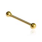 Piercing de Mamilo / Orelha 18mm Reto Bolinha 3mm Ouro 18k 750 c/ Estojo e Certificado