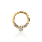 Piercing De Nariz Septo Articulado Argola Ouro 18k 750 C/ Zircônia Acompanha Estojo e Certificado