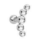 Piercing de Orelha Cluster Zircônias Cristal