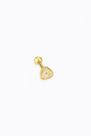 Piercing de Orelha Coração Zircônia Ouro 18k - 0.60