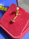 Piercing de Ouro 18 kilates Umbigo Trevinho Zircônia Peso 1.20 Gramas Piercing de Ouro 18 kilates Umbigo Trevinho Zircônia Peso 1.20 Gramas