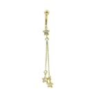 Piercing de ouro 18k de umbigo com 3 Estrelas