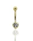 Piercing de ouro 18k de umbigo com Coração