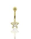 Piercing de ouro 18k de umbigo com estrela
