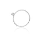 Piercing de ouro branco 18k argola de nariz com pedra