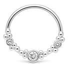 Piercing De Prata 925 Argola Com Ponto De Luz Para Septo
