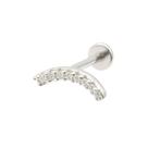 Piercing de Prata 925 Curvado Cravejado Com Pedrinhas