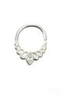 Piercing De Prata 925 De Furo Septo Argola Com Detalhes