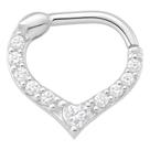 Piercing De Prata 925 Furo Click Meio Cravejado