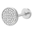 Piercing De Prata 925 Redondo Com Detalhes Cravejadas