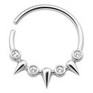 Piercing De Prata 925 Spike Cravejada Para Septo Piercing De Prata 925 Spike Cravejada Para Septo