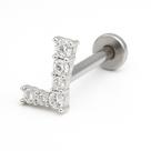 Piercing De Prata 925 V Cravejado Para Hélix E Tragus