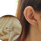 Piercing De Pressão Fake Orelha Ear Em Prata 925 Maciça Lua