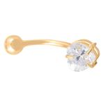 Piercing De Umbigo De Ouro 18k Zirconia Modelo Coração