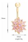 Piercing De Umbigo Dourado Banhado A Ouro 18k Flor Zirconia