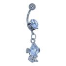 Piercing De Umbigo Dourado Com Pedras Zirconia Titanio Com Garantia