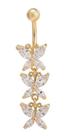 Piercing De Umbigo Dourado Ouro Pendurado Zirconia Borboleta Piercing De Umbigo Dourado Ouro Pendurado Zirconia Borboleta