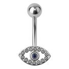 Piercing De Umbigo Em Prata 925 Com Olho Grego Cravejado Piercing De Umbigo Em Prata 925 Com Olho Grego Cravejado