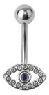 Piercing De Umbigo Em Prata 925 Com Olho Grego Cravejado
