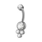 Piercing De Umbigo Em Titânio Com Zircônia 16G, Joia Corporal Com Zircônia Cúbica Quadrada E Redonda Piercing De Umbigo Em Titânio Com Zircônia 16G, Joia Corporal Com Zircônia Cúbica Quadrada E Redonda