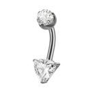 Piercing De Umbigo Em Titânio Com Zircônia 16G Quadrado Redondo CZ Joia Corporal Piercing De Umbigo Em Titânio Com Zircônia 16G Quadrado Redondo CZ Joia Corporal