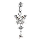 Piercing de Umbigo Pressão com Pedra Strass Decorativa