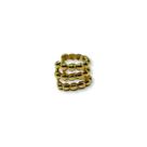 Piercing fake ameii com 3 fios de bolinhas banhado a ouro 18k