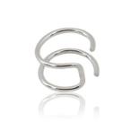 Piercing Fake Argola Dupla Prata 925 Encaixe Orelha Conch