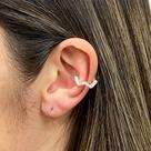 Piercing Fake Cartilagem Cravejado Banhado Prata 925 Zig Zag
