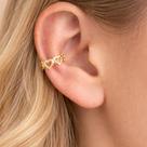 Piercing Fake Coração Sem Furo Brinco de Pressão Folheado a Ouro Ear Cuff Feminino