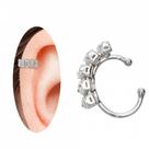 Piercing Fake De Orelha Em Zircônia PRI Style Folheado A Prata Antialérgico BSPRI5296 P