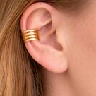 Piercing Fake de Orelha folheado a ouro, Dourado, Vazado, Minimalista