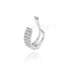 Piercing fake fileira dupla cravejado prata 925
