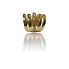 Piercing Fake Vazado com Zircônia Dourado - Semijoia Hipoalergênica